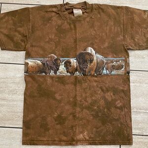 Vintage Buffalo Herd Brown Men's Graphic Tee